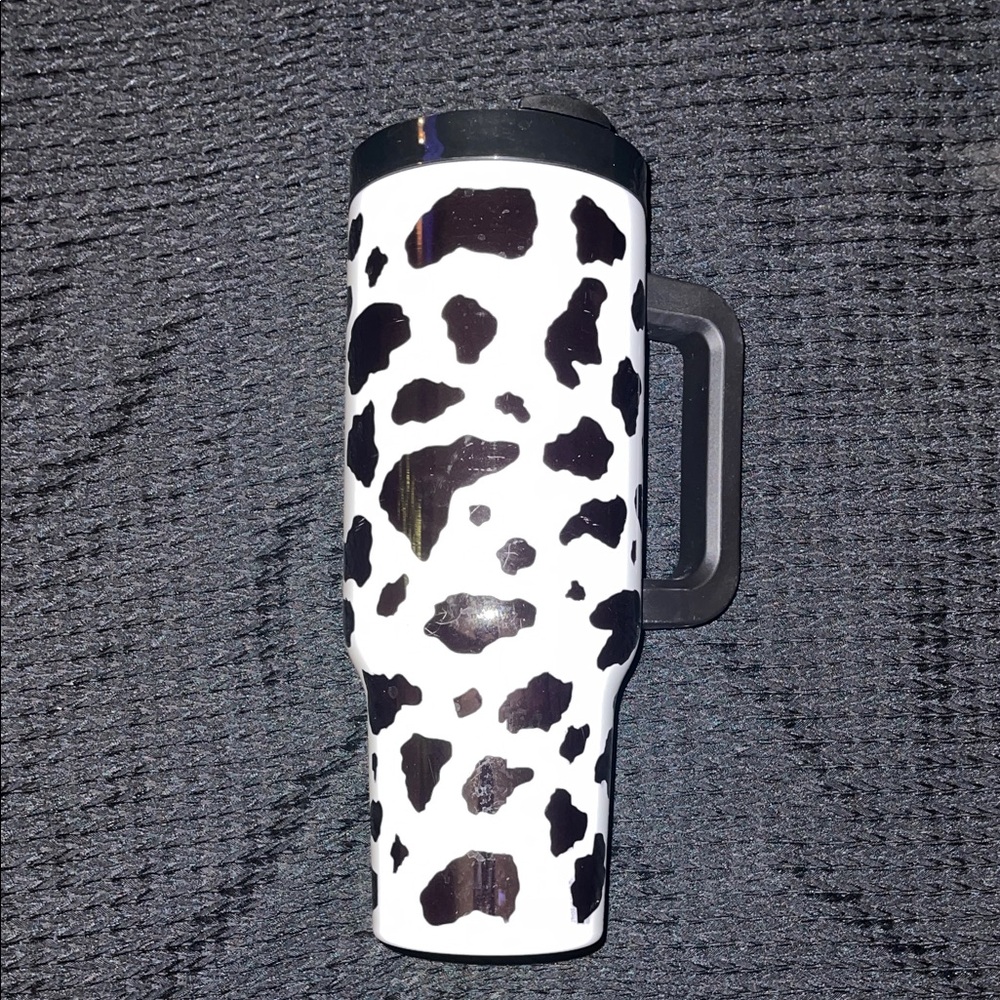 Source Unknown Black and White Patterned Travel Mug